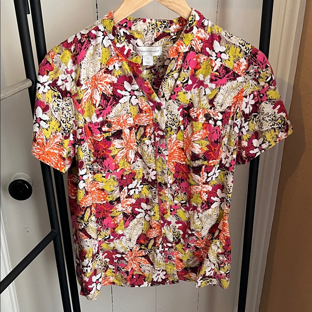 Christopher & Banks Multicolor Floral Blouse